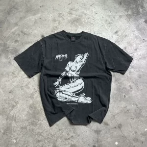 SAINT OF MICHAEL Vintage Tees Funny Graphics Printed Clothing 100%Cotton Casual Loose Oversize Tops T Shirt For Men Unisex